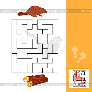 Educational maze puzzle game for children with - vector image