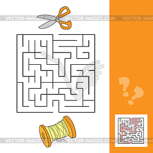 Labyrinth, maze game. Educational game for children - color vector clipart