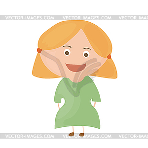 Cute smiling girl in cartoon style.  - vector image