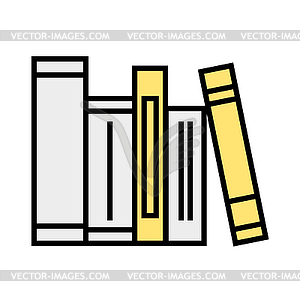 Books on shelf - flat simple icon. Stack of books - vector clipart