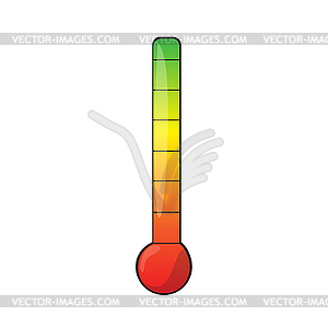 Cartoon indicator thermometer. Level rating - vector clipart