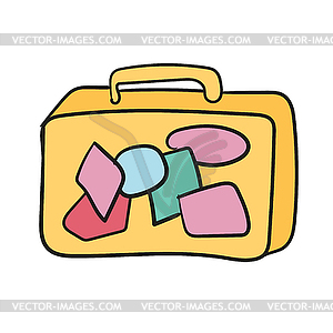 Suitcase icon in cartoon style - vector image