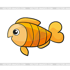 Аквариумные рыбки. Красочный мультяшный значок рыбы для - векторное изображение EPS