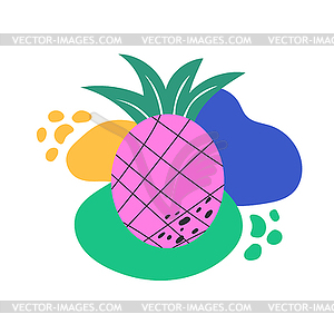 Modern pink pineapple . Pineapple icon  - vector clipart