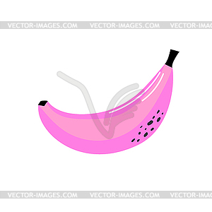 Значок розового банана, фрукты  - векторное изображение клипарта
