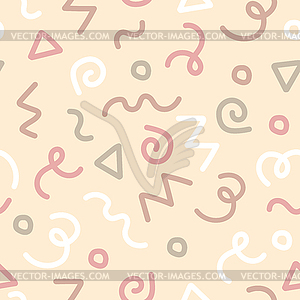 Trendy geometric elements in seamless pattern in - vector image