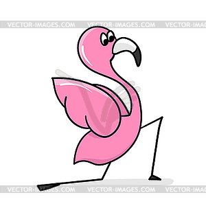 Flamingo yoga. Cartoon flamingo  - vector clip art