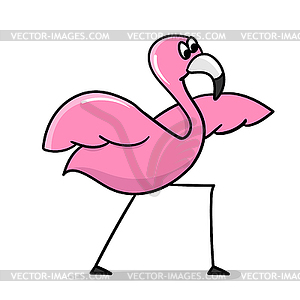 Flamingo yoga. Cartoon flamingo  - vector clipart