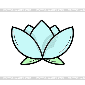 Lotus flower doodle icon, - vector clip art