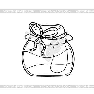 Jar of jam. Coloring page for adult and kids, - vector image