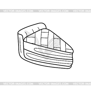 Piece of pie. Coloring book for children. Outline - vector clip art