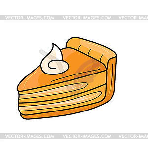 Traditional american homemade pumpkin pie and - vector clipart / vector image