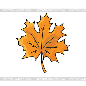 Bright autumn leaf. Cartoon style. design - vector clipart