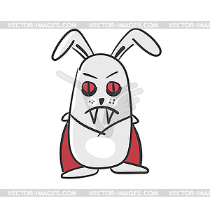 Cartoon rabbit vampire. for Halloween cards  - vector clip art