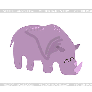Cartoon rhinoceros. Little rhino. Modern cute style - vector clipart