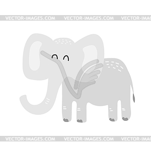 Cute cartoon elephant in style - vector clip art