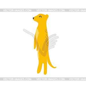 Cartoon happy meerkat. African animal wildlife - vector clip art