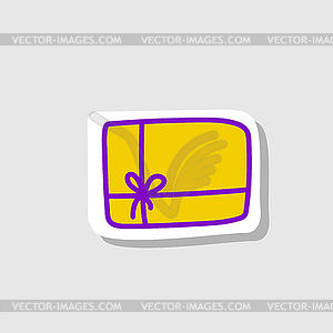 Gift box for sricker, logo, card, posters, - vector image