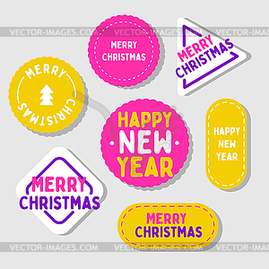 For christmas presents. Different shaped labels wit - vector clipart