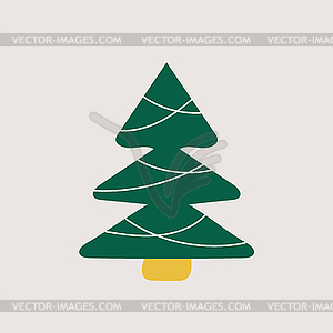 Christmas tree. green Christmas tree. Simple icon - vector clipart