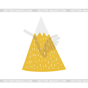Желтая гора. Милый рисунок в скандинавском стиле - изображение в векторном формате