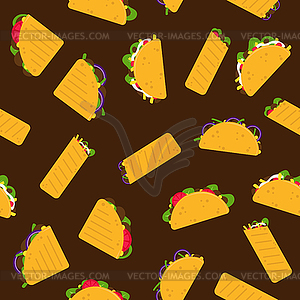 Mexican food. Tacos, quesadillas and burritos - - vector image
