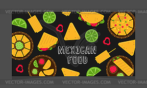 Mexican food service offer, web page. Landing banne - vector clip art