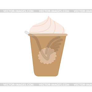 Бумажный стаканчик с мороженым, джелато или замороженным йогуртом - векторный дизайн