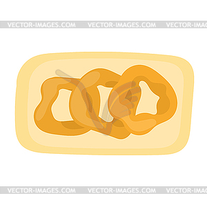 Picarones pumpkin donuts, dessert, latin american - vector clipart