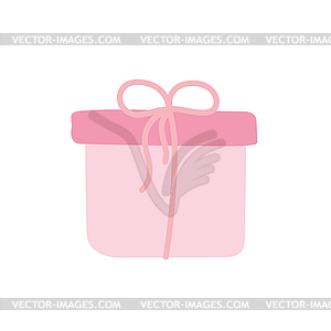 Gift box in pink. Holiday gift. Valentine Day.  - vector image