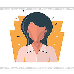 Female face avatar .  - vector image