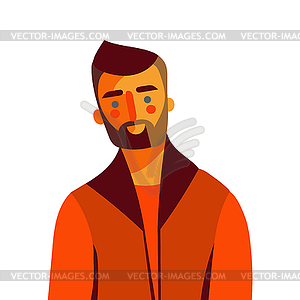 Cute cartoon young man. Male character avatar - vector EPS clipart