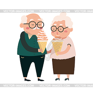 Elderly people active lifestyle flat composition. - vector clipart