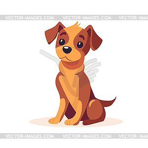 Happy cartoon puppy. Cute little dog friend.  - vector clipart