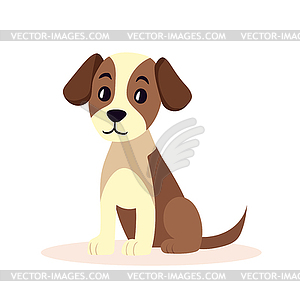 Happy cartoon puppy. Cute little dog friend.  - vector clipart