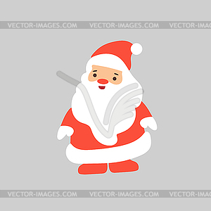 Santa Claus. Cartoon holiday character on grey - vector clip art