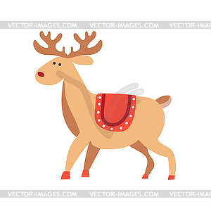 Cartoon Christmas reindeer .  - vector image