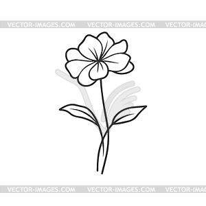 Abstract flower in one line art drawing style. Blac - vector image