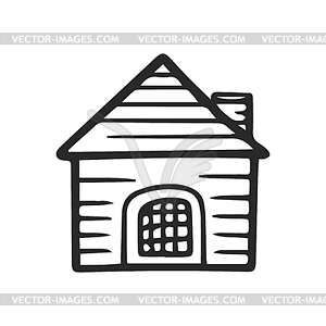 House doodle , cute home. Simple icon - vector clipart