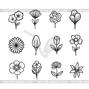 Set flower. Logo design element - vector clipart