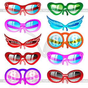 Sunglasses set. icons - vector clip art