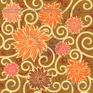 Floral wallpaper - vector clipart