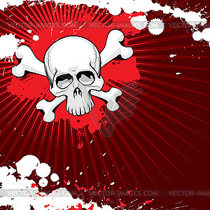 Grunge skull - vector image