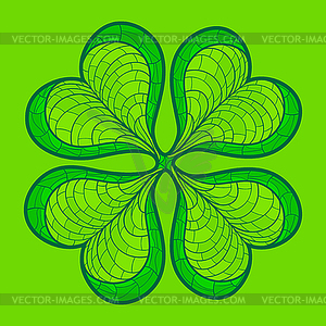 Decorative lucky clover leaf - vector image