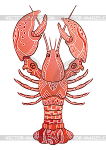 Decorative lobster - vector clipart / vector image