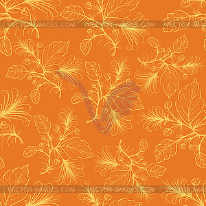 Orange floral pattern.  - vector clipart