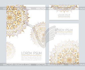 Corporate identity with floral ornaments - vector image