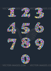Красочные номера с бриллиантами с драгоценными камнями - стоковое векторное изображение