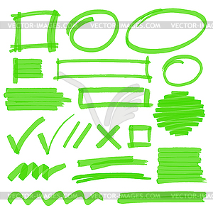 Highlighter Marking Design Elements - vector clipart