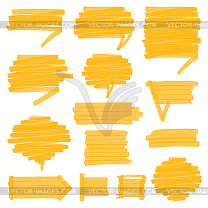 Highlighter Shaded Speech Bubbles Design Elements - vector clipart